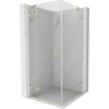 MEXEN/S - Lunar sprchovací kút dvere krídlové ľavá 80 x 80, transparent, zlato kartáčovaná 834-080-080-55-00-L