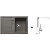 Blanco SET 09-A 24 drez silgranit METRA 45 S 78x50 cm Sivá Vulkán+batéria Mila Chróm 527289+519414