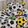 Biante Detské bavlnené posteľné obliečky do postieľky Sandra SA-580 Farebné a sivé futbalové lopty Do postieľky 90x140 a 50x70 cm