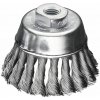 Lessmann 480117 | Splietaná hrncová kefa bez prítlačného krúžku 1-radová 80 / 0,35 oceľový drôt hladký s extra dlhými štetinami