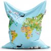 Sablio Sedací vak Zvieracia mapa sveta - 150x100 cm