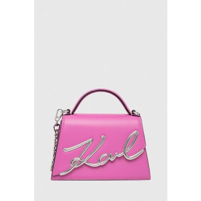 Karl Lagerfeld kožená kabelka ružová 240W3004