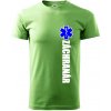 Nápis Záchranár + hviezda - Klasické pánske tričko vyššej gramáže - 3XL ( Trávová zelená )