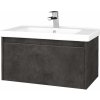 Dreja Kúpeľňová skrinka BONO SZZ 80 (umývadlo Harmonia) - D16 Tmavý betón / Úchytka T34 / D16 Tmavý betón