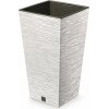 PROSPERPLAST Kvetináč FURU SQUARE ECO WOOD 24cm biely