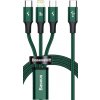 Baseus Rapid Series 3in1 CAMLT-SC06, USB-C/8 Pin Lightning/Micro USB, 20W, 1.5m, zelený