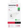 SWISSTEN SÍŤOVÝ ADAPTÉR 12W 1x USB-C + 1x USB-A BÍLÝ 22071500