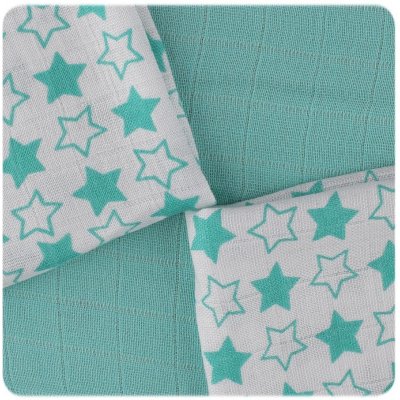 Kikko Bambusové plienkové obrúsky 30 x 30 cm Stars Mentolová 9 ks