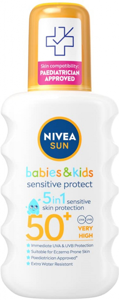 Nivea Sun Sensitive Protect & Care detský spray na opaľovanie SPF50+ 200 ml