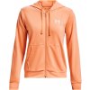 Dámska mikina Under Armour, RIVAL TERRY FZ HOODIE oranžová,biela XL
