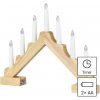Emos DCAW11 LED svietnik drevený 29 cm 2x AA vnútorný teplá biela časovač