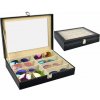 Beautylushh 8512 organizér na okuliare 33,5x20,5x8cm čierny (Praktické puzdro na okuliare s priehľadným vekom pre prehľadné uloženie a ochranu)
