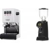 Gaggia New Classic E24, white + Eureka Helios 65, black