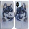 Peňaženkové 3D puzdro COLOURED na Xiaomi Redmi A1 – Biely vlk
