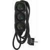 EMOS SK s.r.o. Predlžovací kábel 3 m / 3 zásuvky / čierny / PVC / 1 mm2 - PC0313