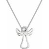 Strieborný náhrdelník anjel so Swarovski kryštálom 32080.1 biely