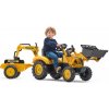 FALK Šlapací traktor Komatsu s nakladačem rypadlem a vlečkou