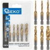 GEKO G38136 – 6‑dielna sada HSS TiN kombinovaných závitovníkov M3–M10, upínanie HEX 1/4″