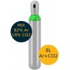 Fľaša CO2 argón 8l MIX - 82% Ar + 18% CO2 200 bar - oceľ