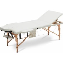 BodyFit 3 Drevený masérsky stôl segmentový krémový 195 x 70,5 cm