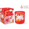 BARTEK Flower & Heart sviečka v skle, 150g, doba horenia 30 hodín