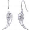 Silvego Strieborné náušnice Areli anjelské krídla s Brilliance Zirconia MW02248E