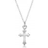 Šperky eshop - Lesklý náhrdelník - retiazka s oblým krížom, striebro 925 X16.16
