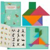 Logická hra Tangram - magnetická kniha, Montessori puzzle, kocky 3D