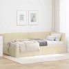 Rohový rám postele s matracom s čelo 2 pcs Krémová zamat