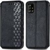Peňaženkové kožené puzdro GRID na Samsung Galaxy A71 5G - Čierna