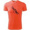 Paličky ruka - Pánske tričko Fantasy športové - 3XL ( Neónová oranžová )