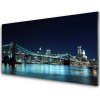 Skleneny obraz Most mesto architektúra noc 100x50 cm