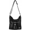 ZOE dámska crossbody koženková kabelka Čierna