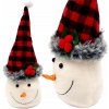 VIANOČNÁ OZDOBA FIGÚRKA SNEHULIAK DEKORATÍVNY S ČIAPKOU V KÁRO