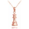 MINET JMAN0299RN45 - Rose gold strieborný náhrdelník šach - Kráľovná