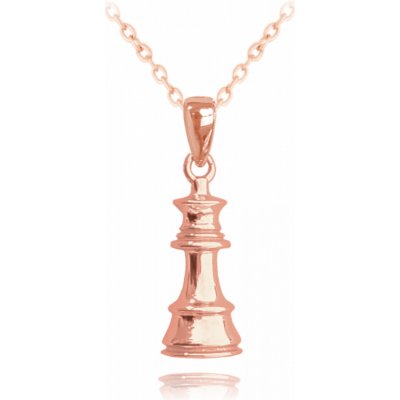 Minet Rose gold strieborný náhrdelník šach kráľovná JMAN0299RN45