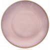 Tanier DEZERTNÝ plytký malý na koláč dezert keramický RUŽOVÝ 20,5 cm