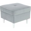 Kondela RUFINO 3 NEW TABURET SS/BI 0000394541 - taburet 40x40x40 cm, látka Trinity 14- svetlosivá, nohy biela