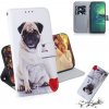 Peňaženkové kožené puzdro na Motorola Moto G8 Plus - Pugs