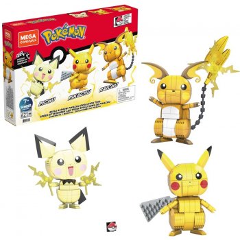 Mattel Pokémon Mega Construx Pichu Pikachu a Raichu