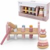 Viga Toys VIGA PolarB Set Drevená pyramída + kladivo Montessori Fox