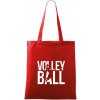 Volleyball nápis - Taška bavlnená - 42 x 38 cm ( Červená )