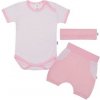 New Baby 3-dielna letná bavlnená súprava Perfect Summer svetlo ružová