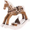 Vianočné dekorácie Hojdací koník, hnedá, polyresin, 17 cm