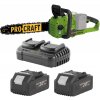Procraft Sada aku reťazová píla PCA42/2 s batériami 2×20V 4Ah a nabíjačkou 20/2 | SPCA42/2-20/4-20/2