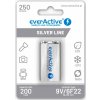 Nabíjacia batéria 6F22 Ni-MH everActive 9V 250mAh Silver Line (1 ks)