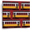 Sablio Obraz Lisabonské historické električky Červený Pattern - 50x50 cm