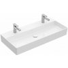 Villeroy & Boch Memento 2.0 Dvojumývadlo nábytkové 100x47 cm, bez prepadu, 2 otvory na batériu, alpská biela 4A221K01