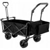 Skladací vozík s pneumatickými kolesami, čierny, transportný typ s obalom