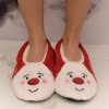 Dámske plyšové bielo-červené ponožky Santa Cozy